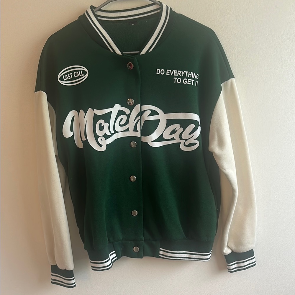 Green and White Varsity Jacket